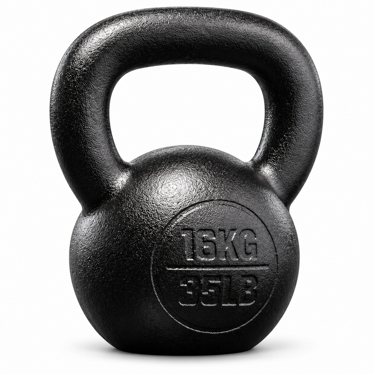 Ductile Iron Kettlebell, 16 kg, Black E-Coat Finish