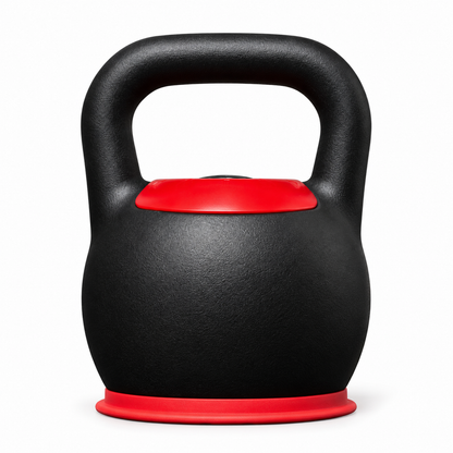 Adjustable Kettlebell, 8–16 kg, Five Settings, Black and Red