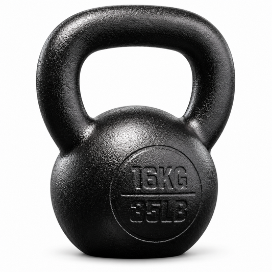 Ductile Iron Kettlebell, 16 kg, Black E-Coat Finish